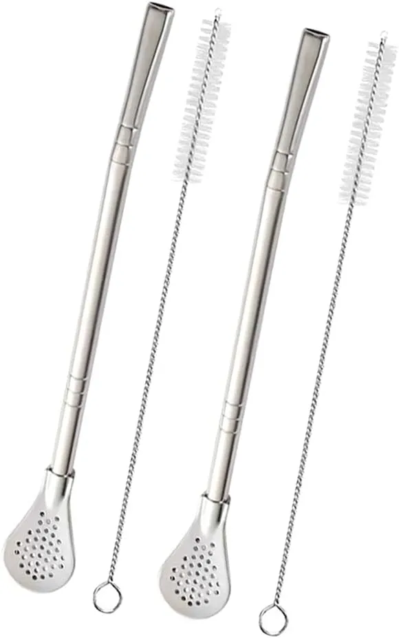 Bombilla Yerba Maté Inox (Pailles filtrantes amovibles avec cuillère)