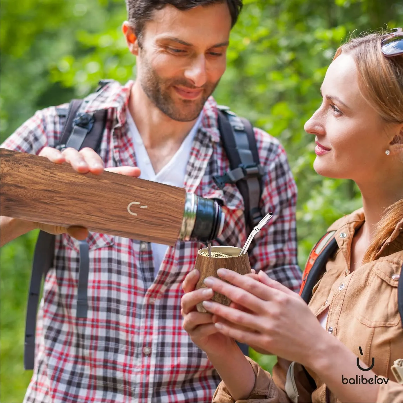 Kit complet calebasse avec thermos et bombilla, idéal pour prendre un maté en déplacements